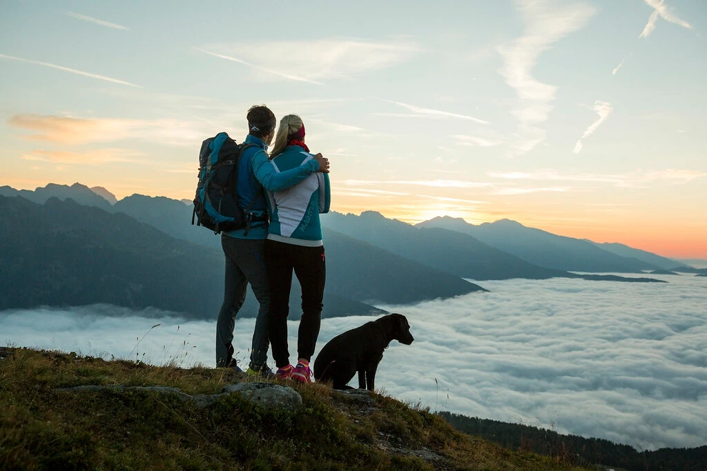 Wandern Hund Sonnenaufgang
